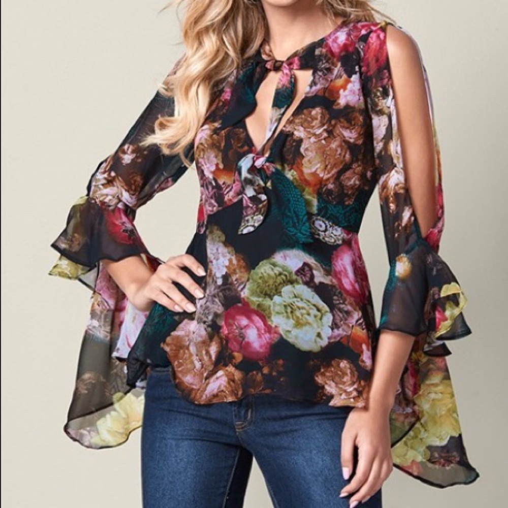 Cold shoulder blouse. Venus brand. Size 8.
